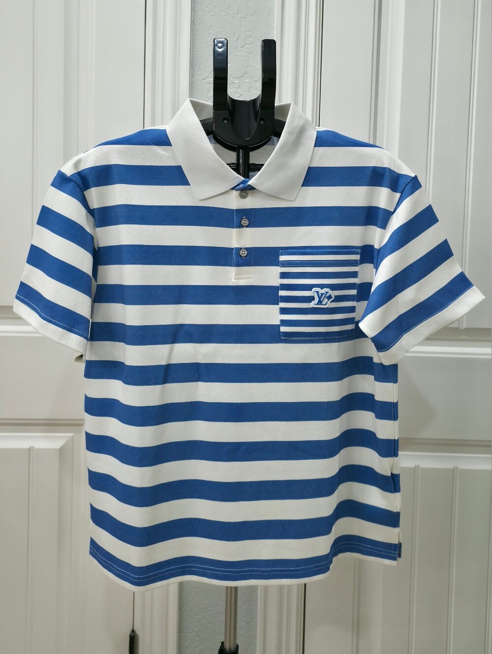 Louis Vuitton Blue and White Striped Polo